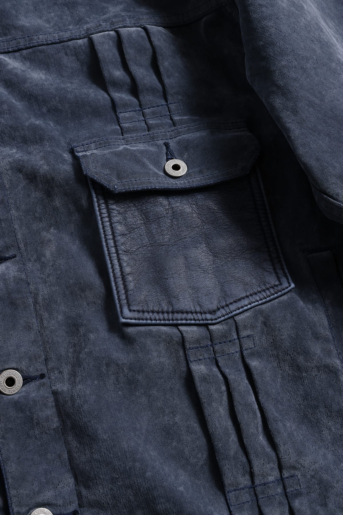 【FDMTL】FLOCK LEATHER JACKET RINSE INDIGO 2