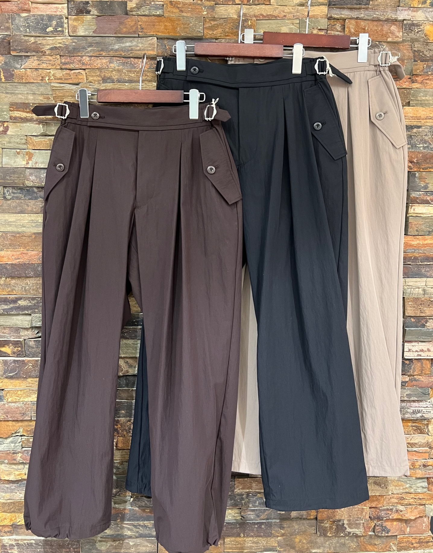 SAYATOMO 23AW] 2-Tack Cotton Nylon Military Pants Brown(1 Brown