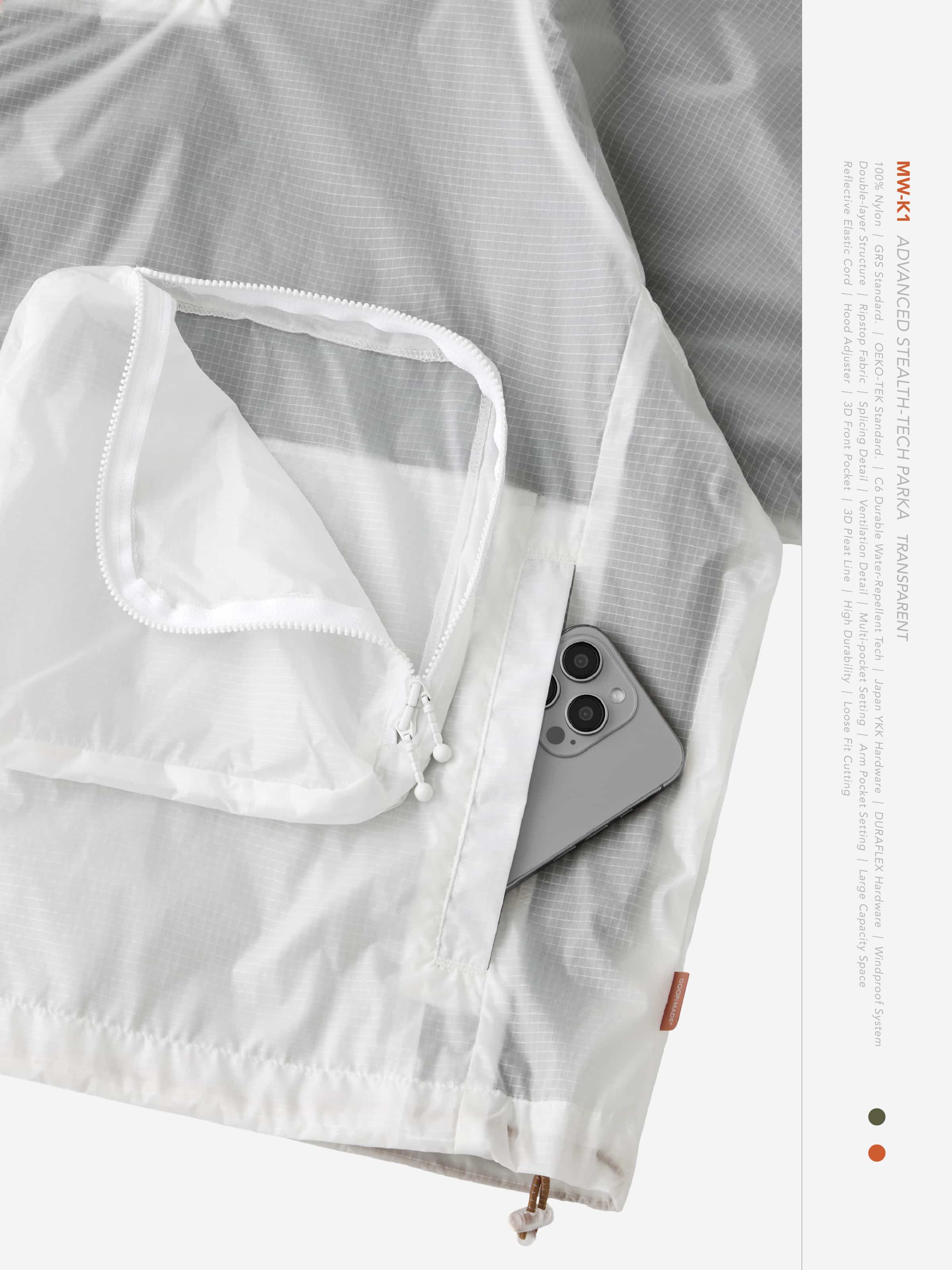【GOOPiMADE × meanswhile】“MW-K1” Advanced Stealth-Tech PARKA(Transparent) Transparent 1