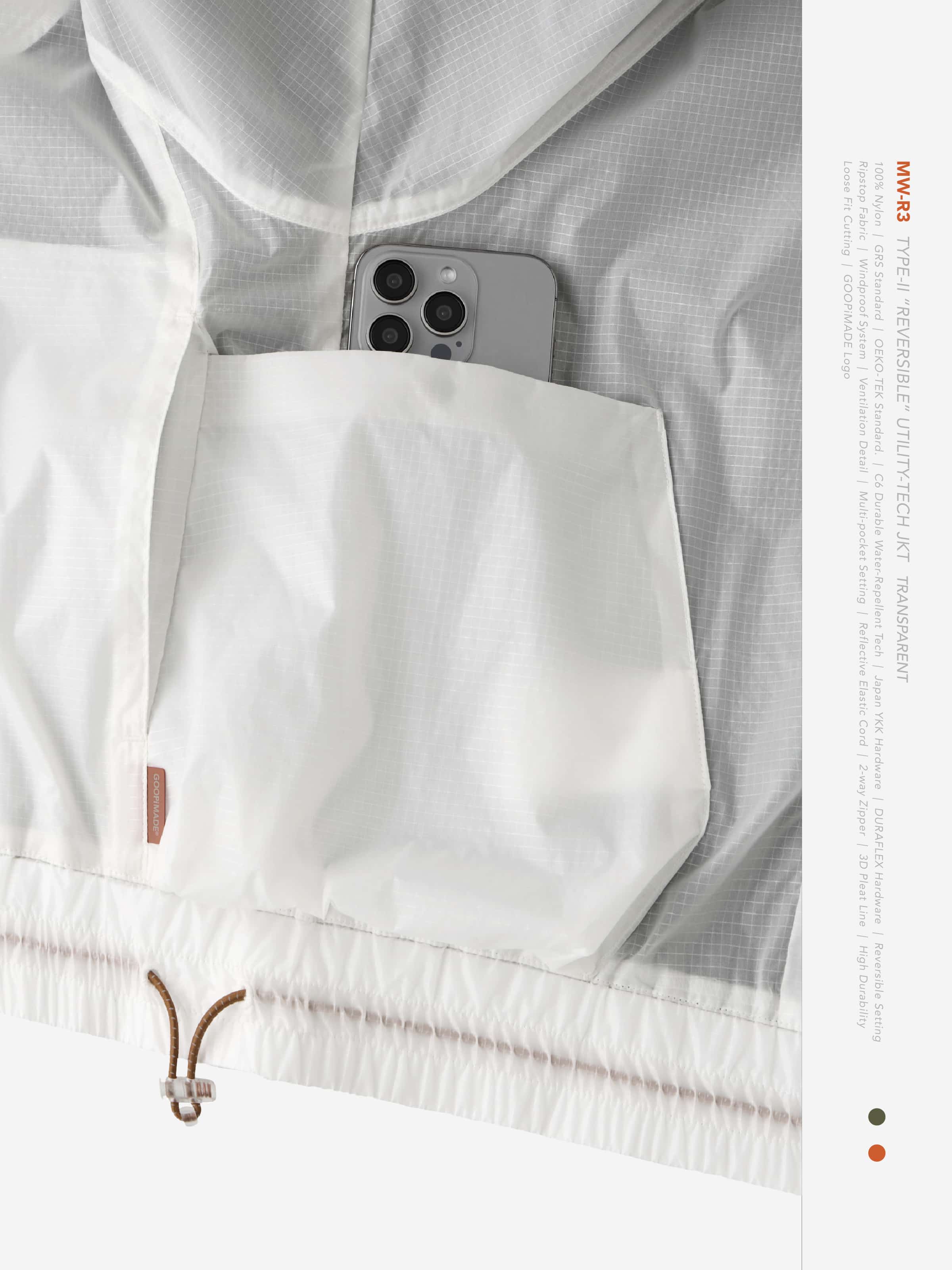 GOOPiMADE x meanswhile “MW-R3” Type-II “REVERSIBLE” Utility-Tech JKT(Transparent) Transparent 1