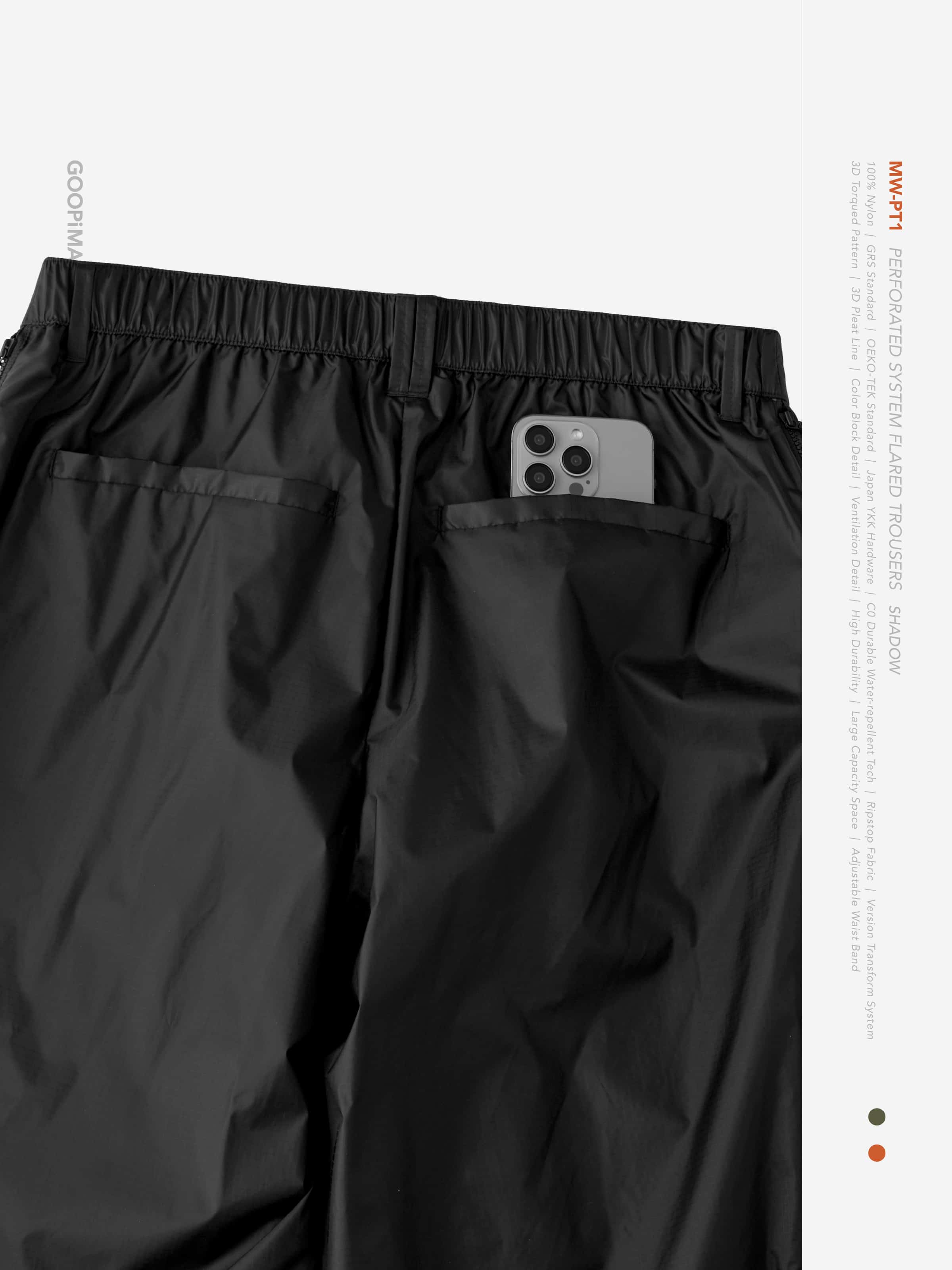 【GOOPiMADE×meanswhile】“MW-PT1” Perforated System Flared Trousers - Shadow Shadow 1