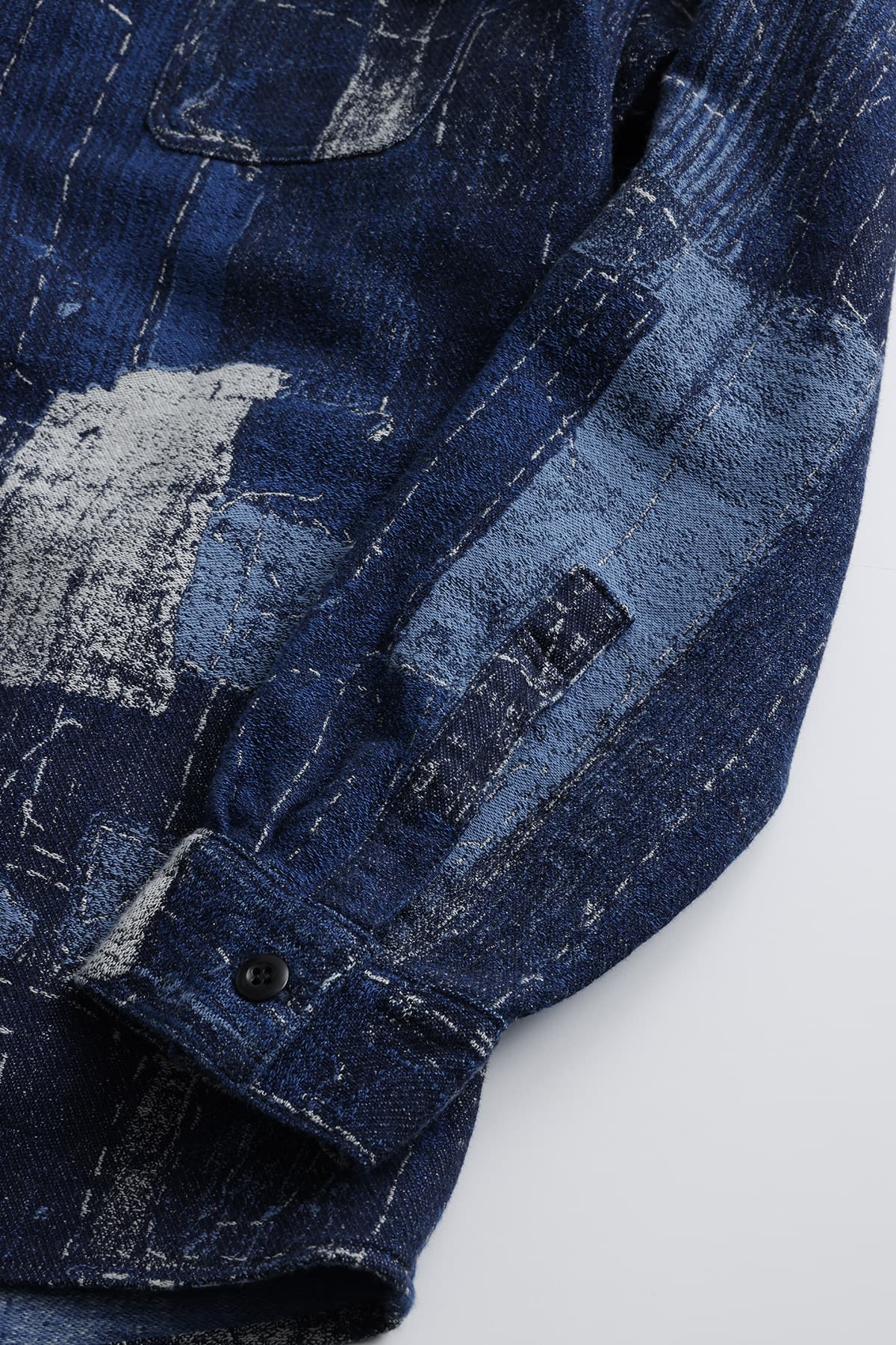 【FDMTL】BORO JAQUARD SHIRTS JACKET RINSE INDIGO 2