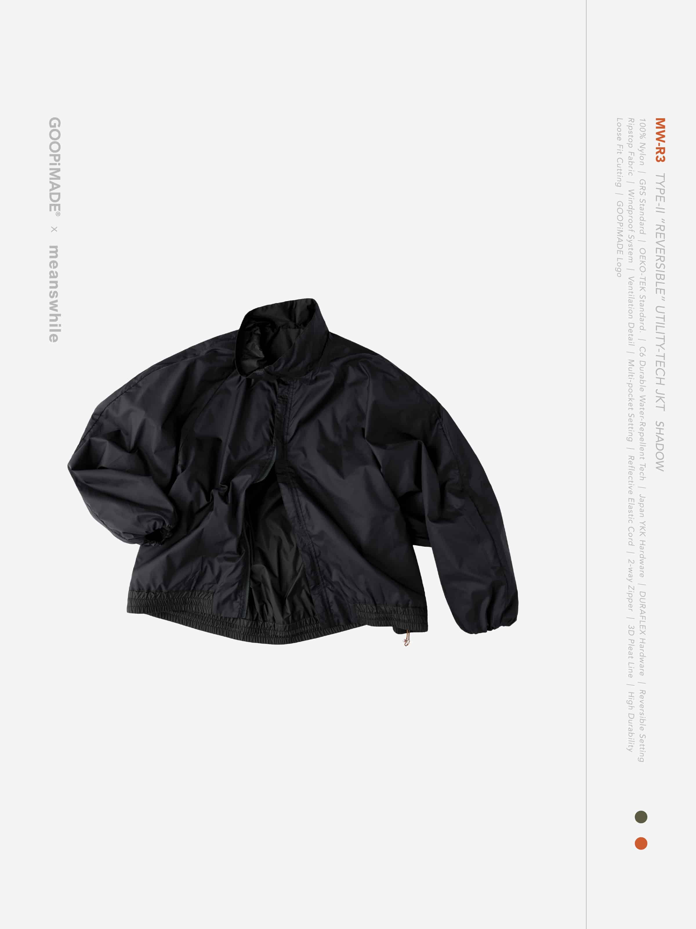 GOOPiMADE x meanswhile “MW-R3” Type-II “REVERSIBLE” Utility-Tech JKT(Shadow) Shadow 1