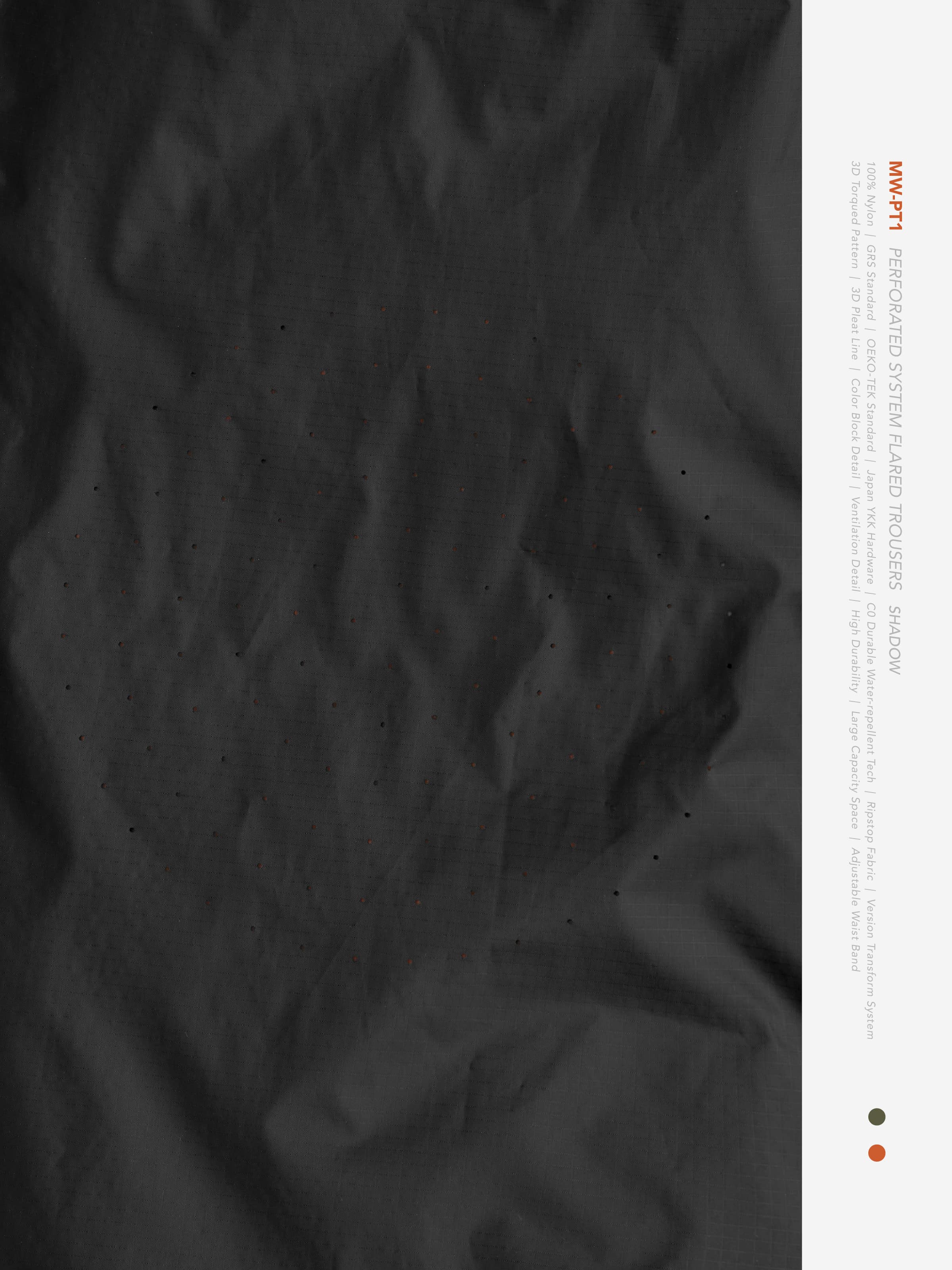 【GOOPiMADE×meanswhile】“MW-PT1” Perforated System Flared Trousers - Shadow Shadow 1