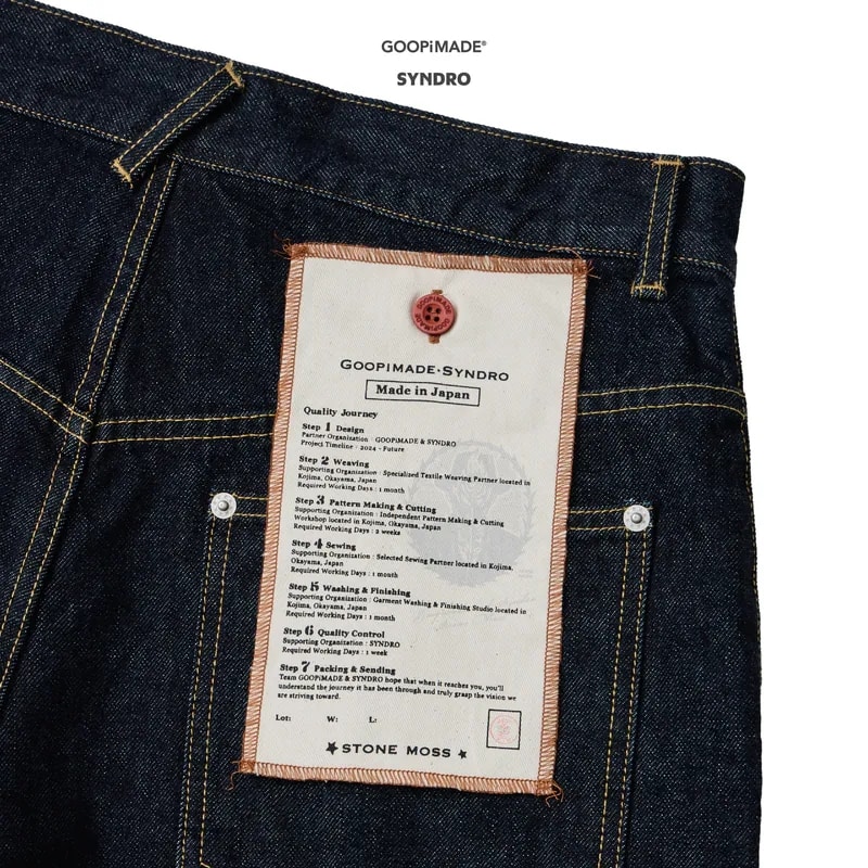 【GOOPiMADE】01P-SYNC ARK DECK LOOSE JEANS - ONE WASH INDIGO 0
