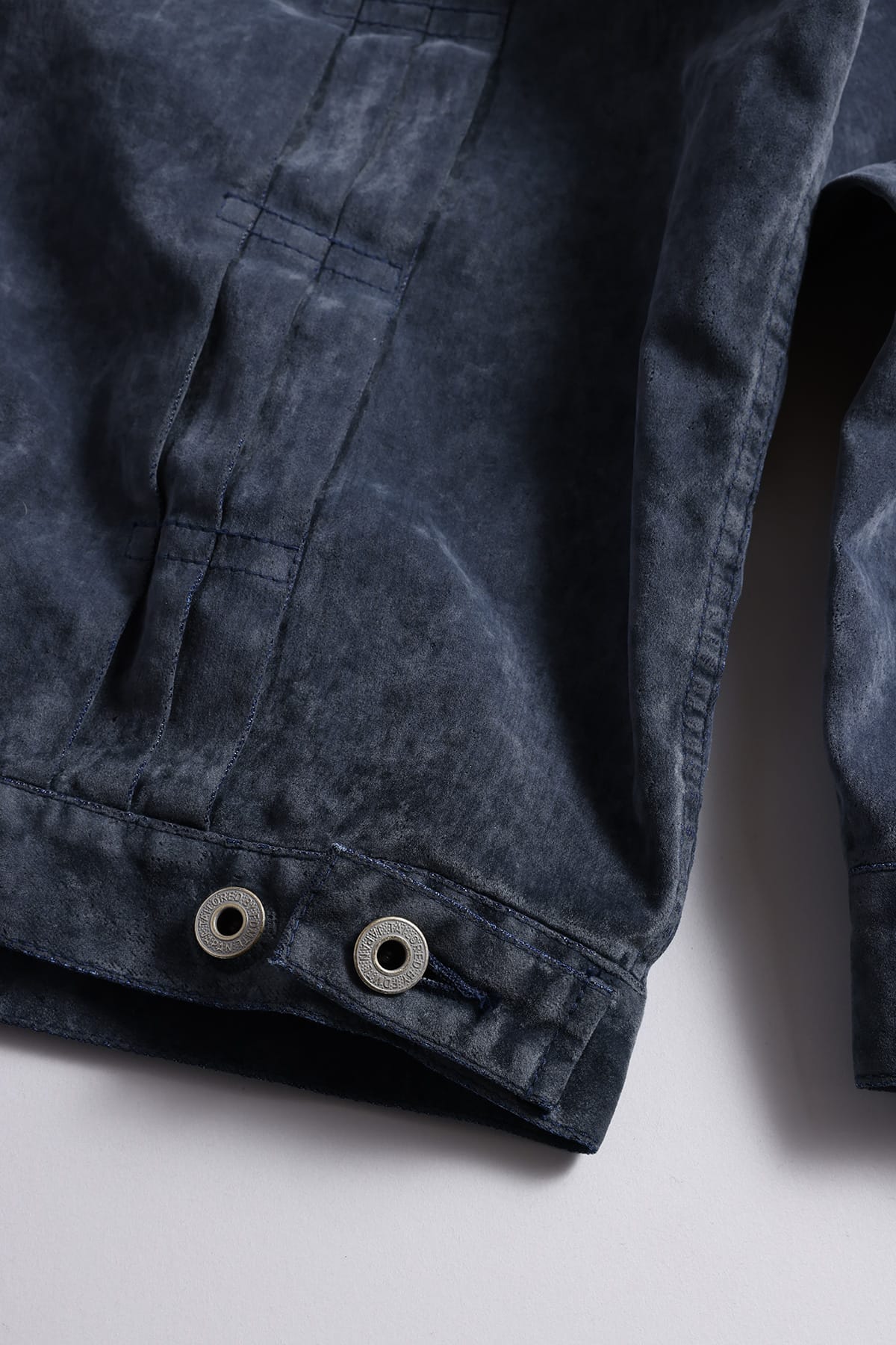 【FDMTL】FLOCK LEATHER JACKET RINSE INDIGO 2