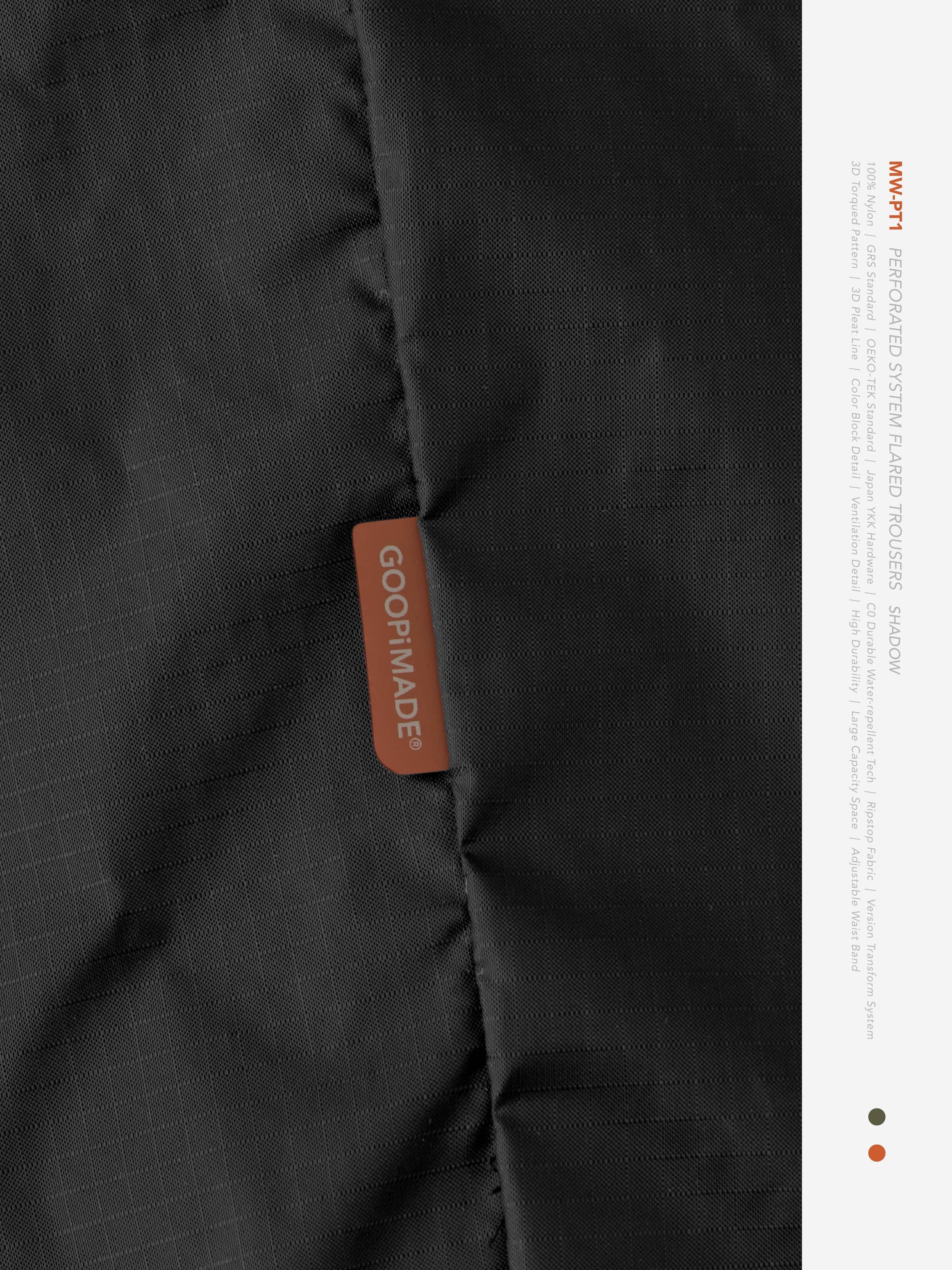 【GOOPiMADE×meanswhile】“MW-PT1” Perforated System Flared Trousers - Shadow Shadow 1