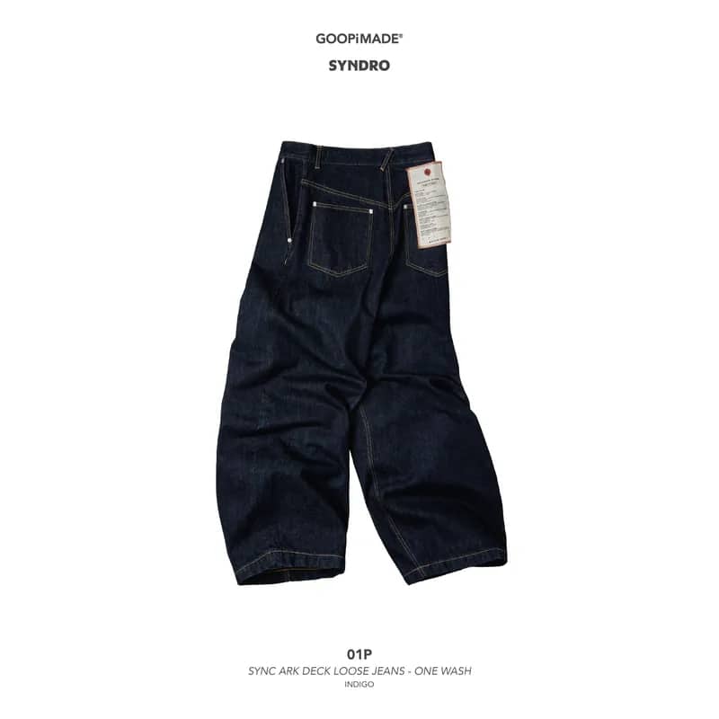 【GOOPiMADE】01P-SYNC ARK DECK LOOSE JEANS - ONE WASH INDIGO 0