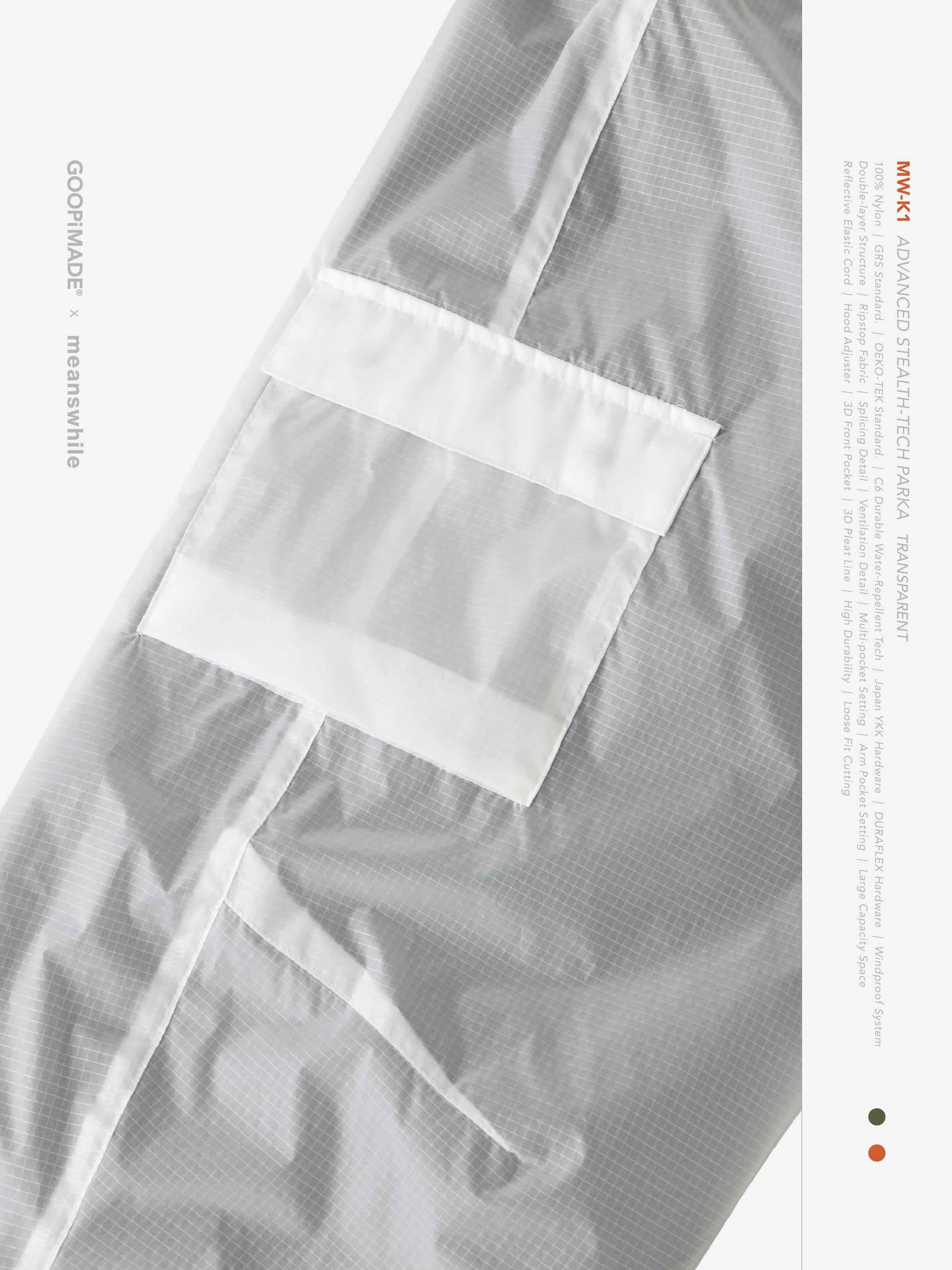 【GOOPiMADE × meanswhile】“MW-K1” Advanced Stealth-Tech PARKA(Transparent) Transparent 1