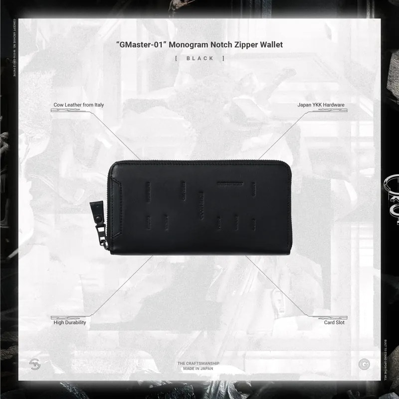 【master-piece×GOOPiMADE】“GMaster-01” Monogram Notch Zipper Wallet Black Free