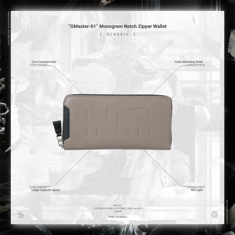 【master-piece×GOOPiMADE】“GMaster-01” Monogram Notch Zipper Wallet beige Free