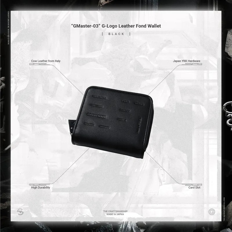 【master-piece×GOOPiMADE】G-Logo Leather Fond Wallet Black Free