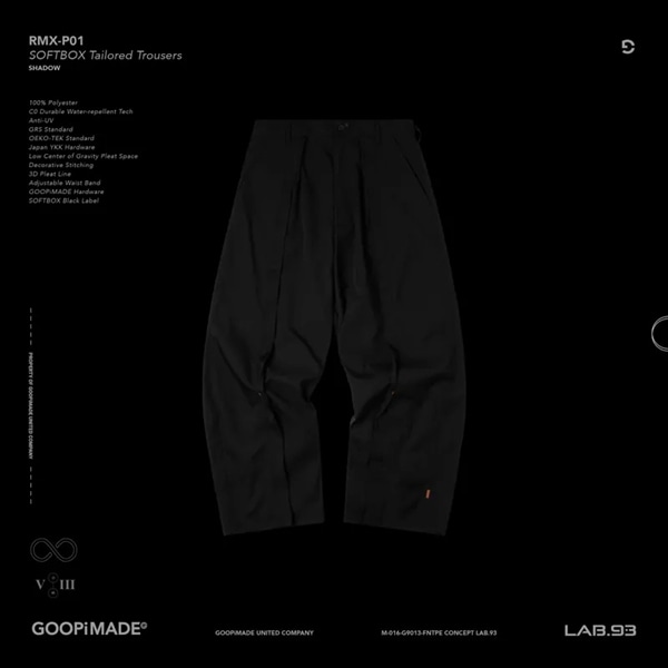 【GOOPiMADE】SOFTBOX Tailored Trousers Shadow 1