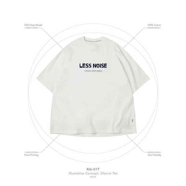 【GOOPiMADE】“RAi-01T” Illustrative Concept. Silence Tee - White White 1