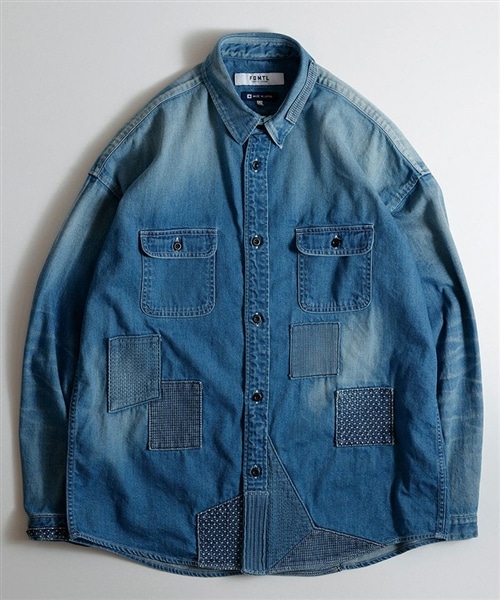 【FDMTL】PATCH DENIM SHIRT 5YR WASH INDIGO 2