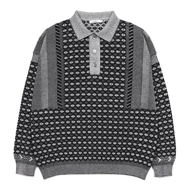 【YASHIKI】Rikka Knit Polo(MIX-GRAY) MIX-GRAY 1