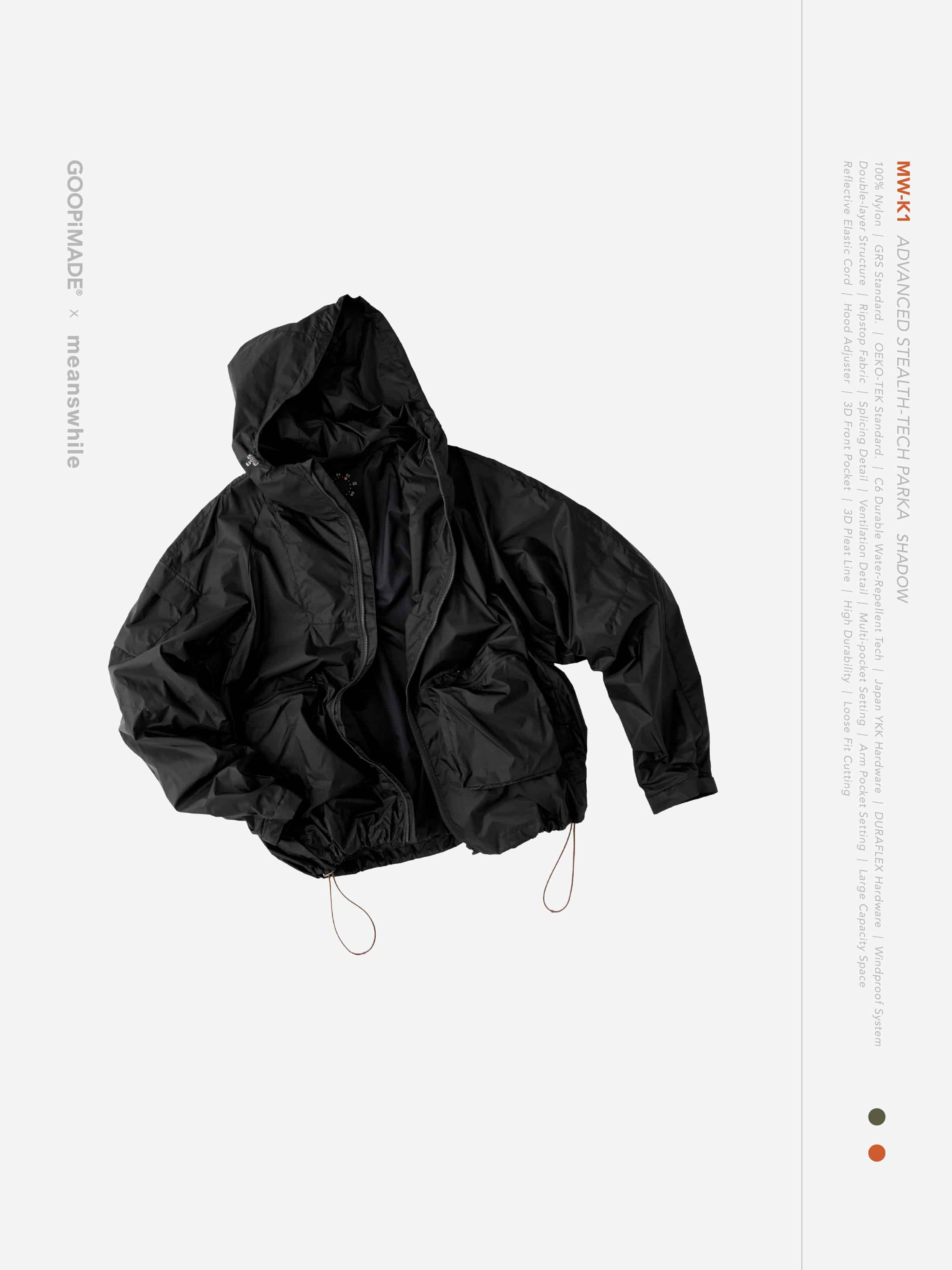 【GOOPiMADE × meanswhile】“MW-K1” Advanced Stealth-Tech PARKA(Shadow) Shadow 1