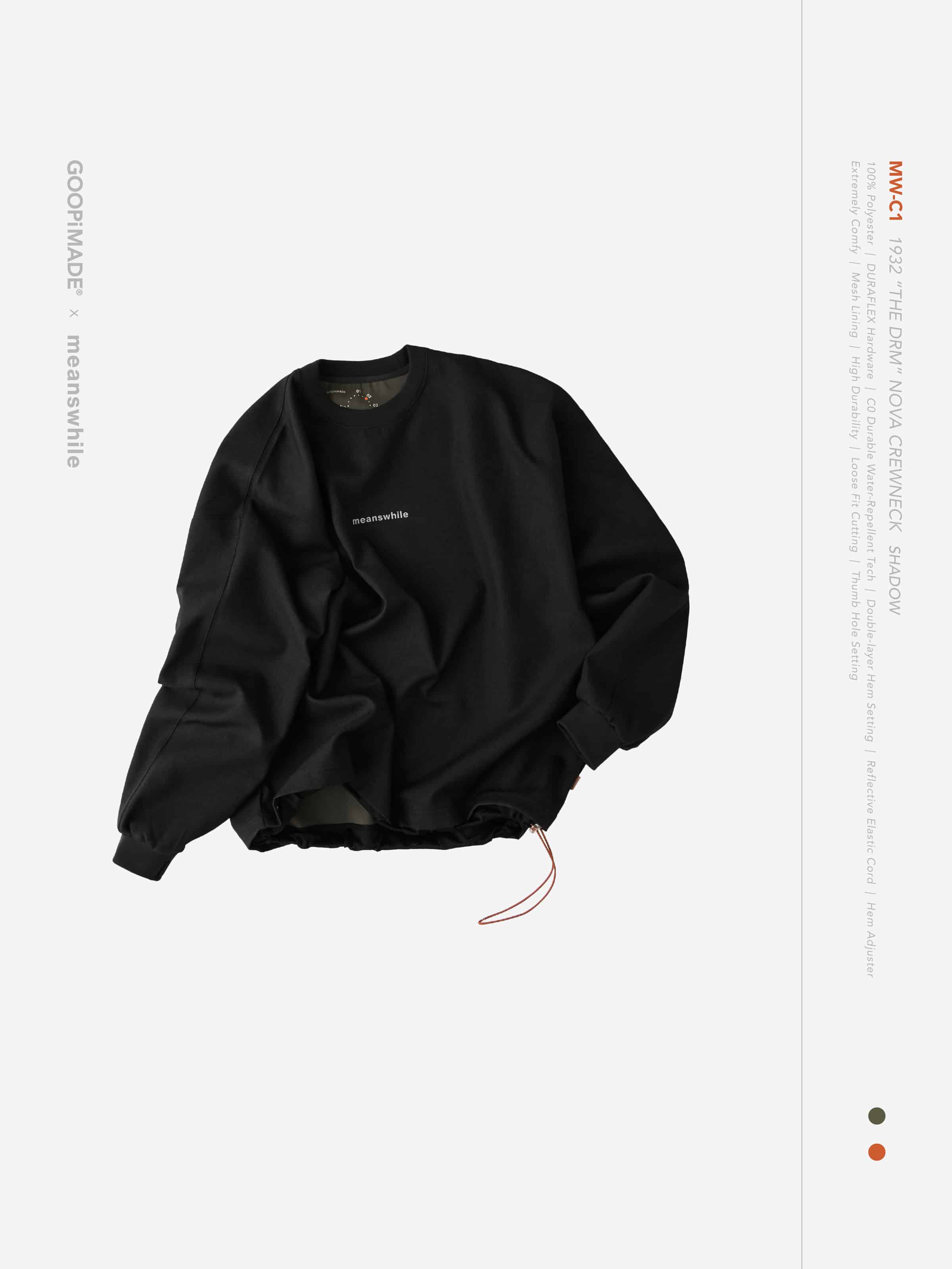 【GOOPiMADE×meanswhile】“MW-C1” 1932 “THE DRM” Nova Crewneck - Shadow Shadow 1