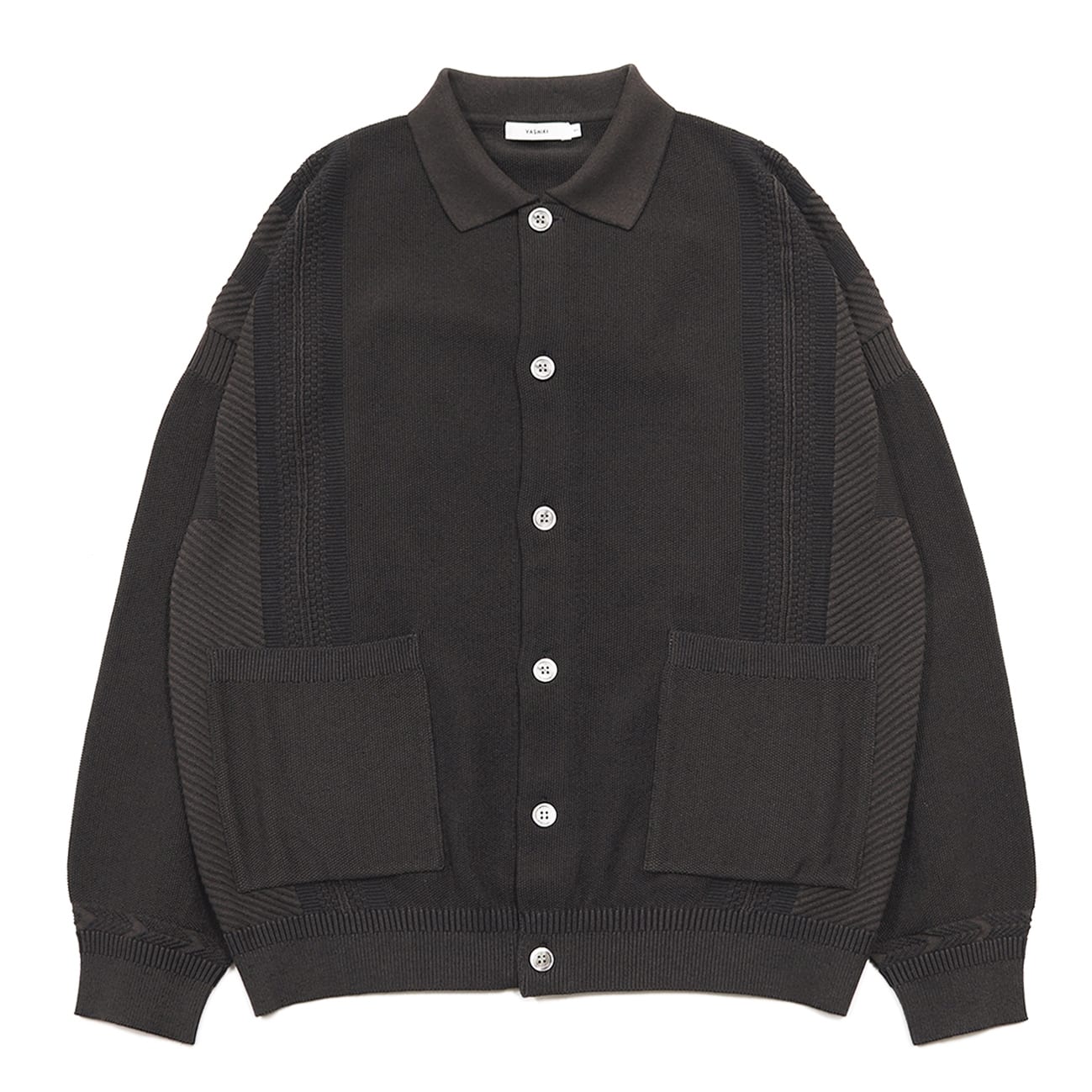 【YASHIKI】Kokuu Collar Cardigan (BROWN) BROWN 1