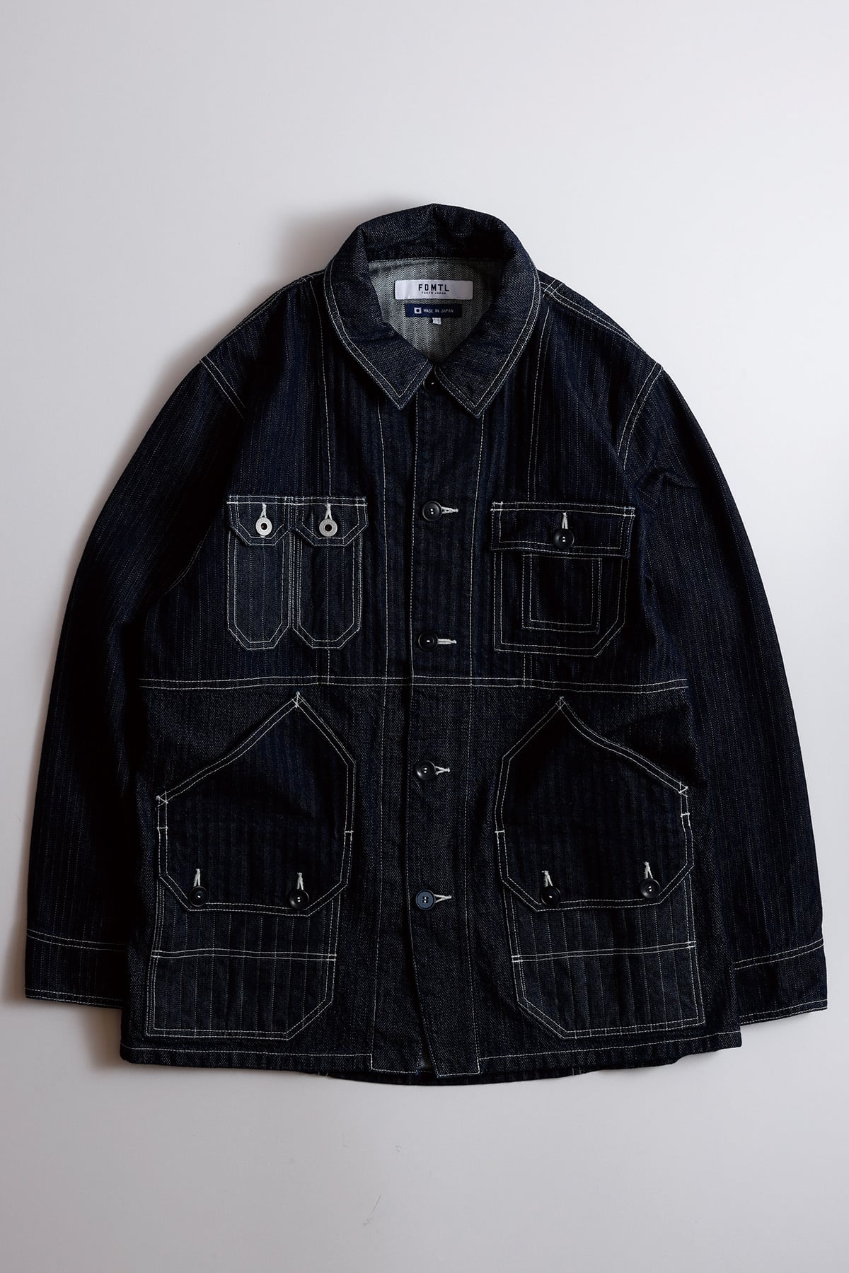 【FDMTL】PACHWORK COVERALL JACKET RINSE INDIGO 2