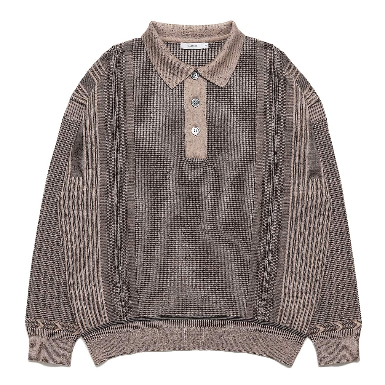 【YASHIKI】Akisame Knit Polo（秋雨）(PINK) PINK 1