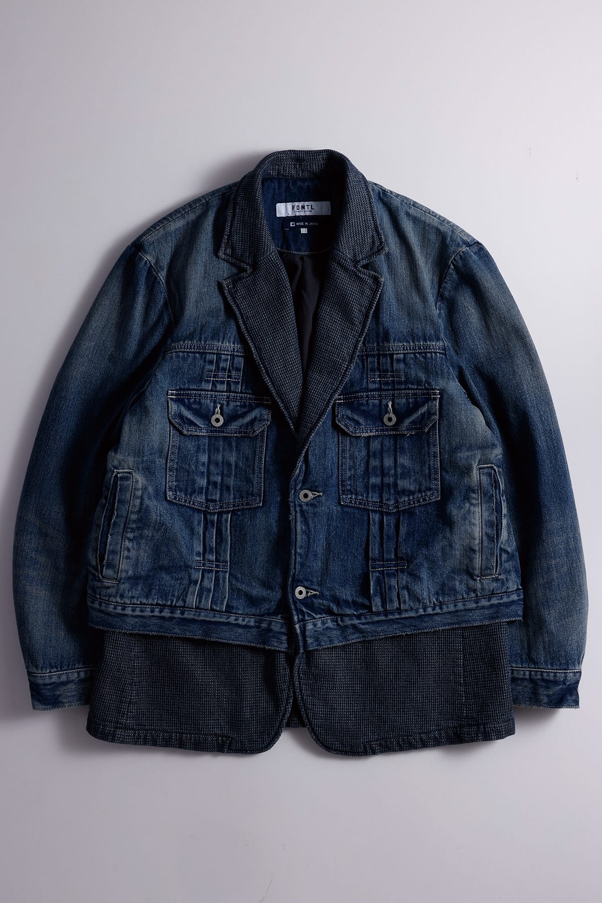 【FDMTL】PLEATS LAPEL JACKET 3YER WASH INDIGO 2