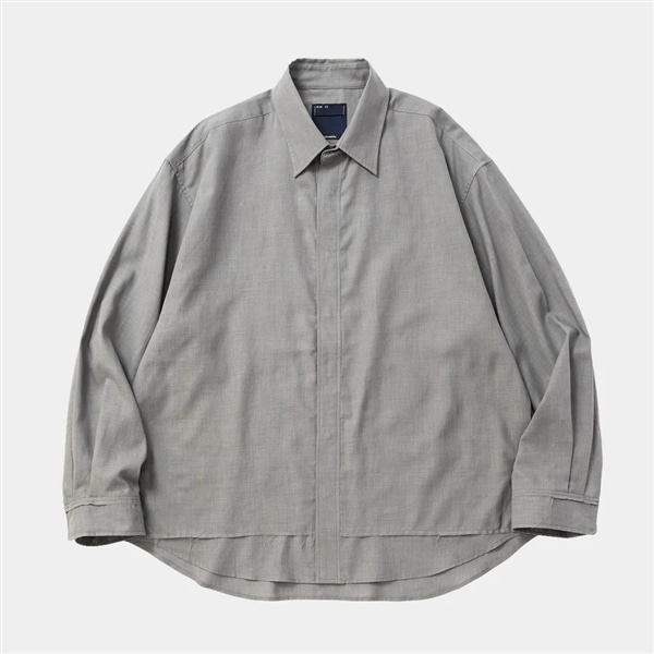 【meanswhile】Cotton Wool Side Slit L/S SH(GREY) GREY 1