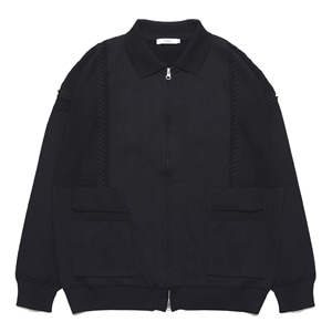 【YASHIKI】Akiyo Zip Cardigan（秋夜）(BLACK)