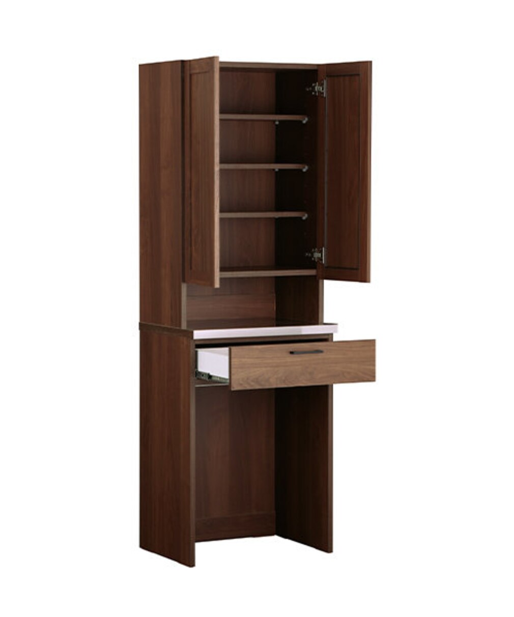 リンツ 60ダイニングボードダスト ブラウン×取っ手ホワイト