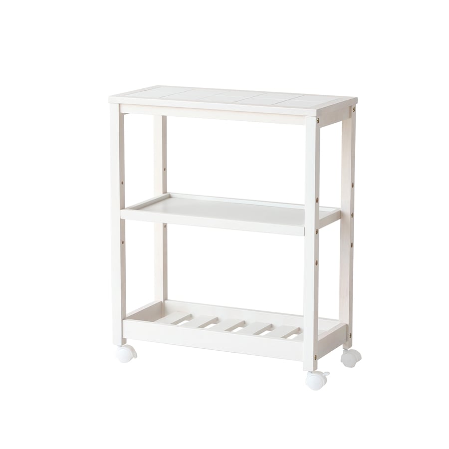 SOUP スリムワゴン3段 ホワイト