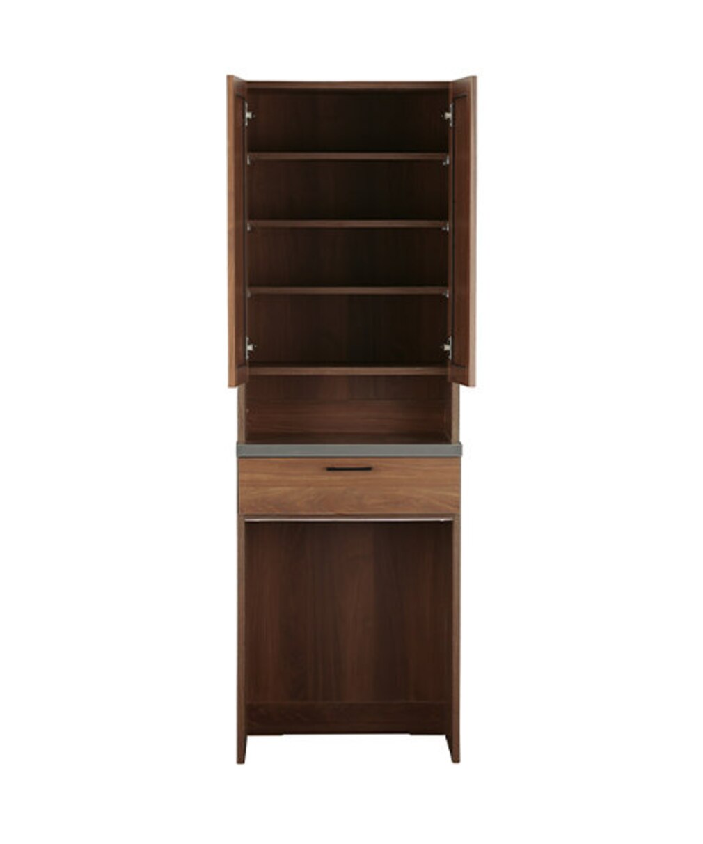 リンツ 60ダイニングボードダスト ブラウン×取っ手ホワイト