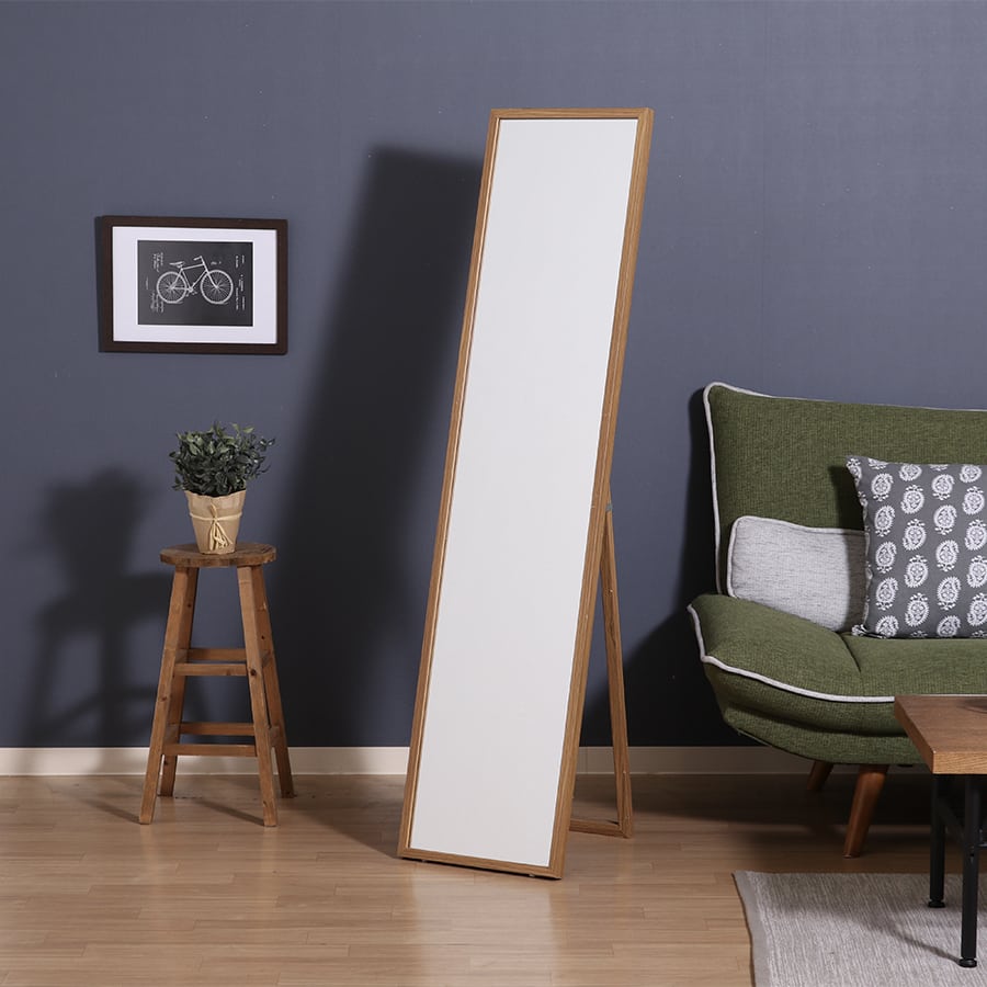 ウォールスタンドミラー ミディアムブラウン