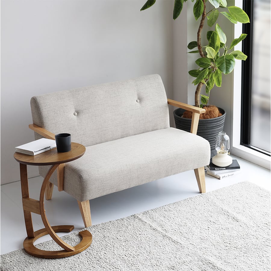 ウッドアームソファ アイボリー