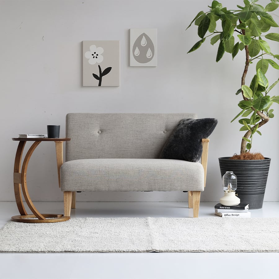 ウッドアームソファ アイボリー