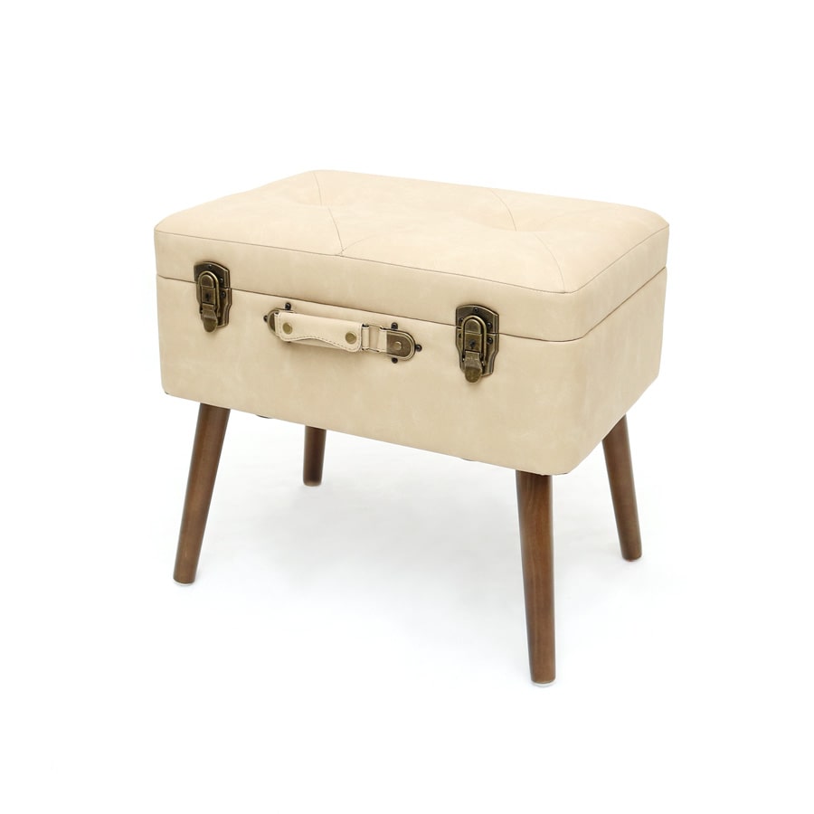 ピックスツール〈合皮〉 ブラウン×アイボリー