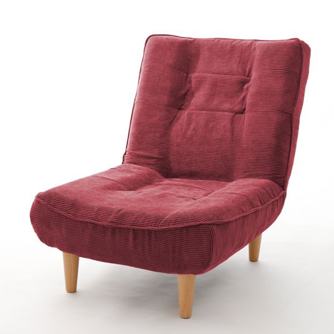 A327-682RED ハイバックソファ 1人掛け（コーデュロイ） RED