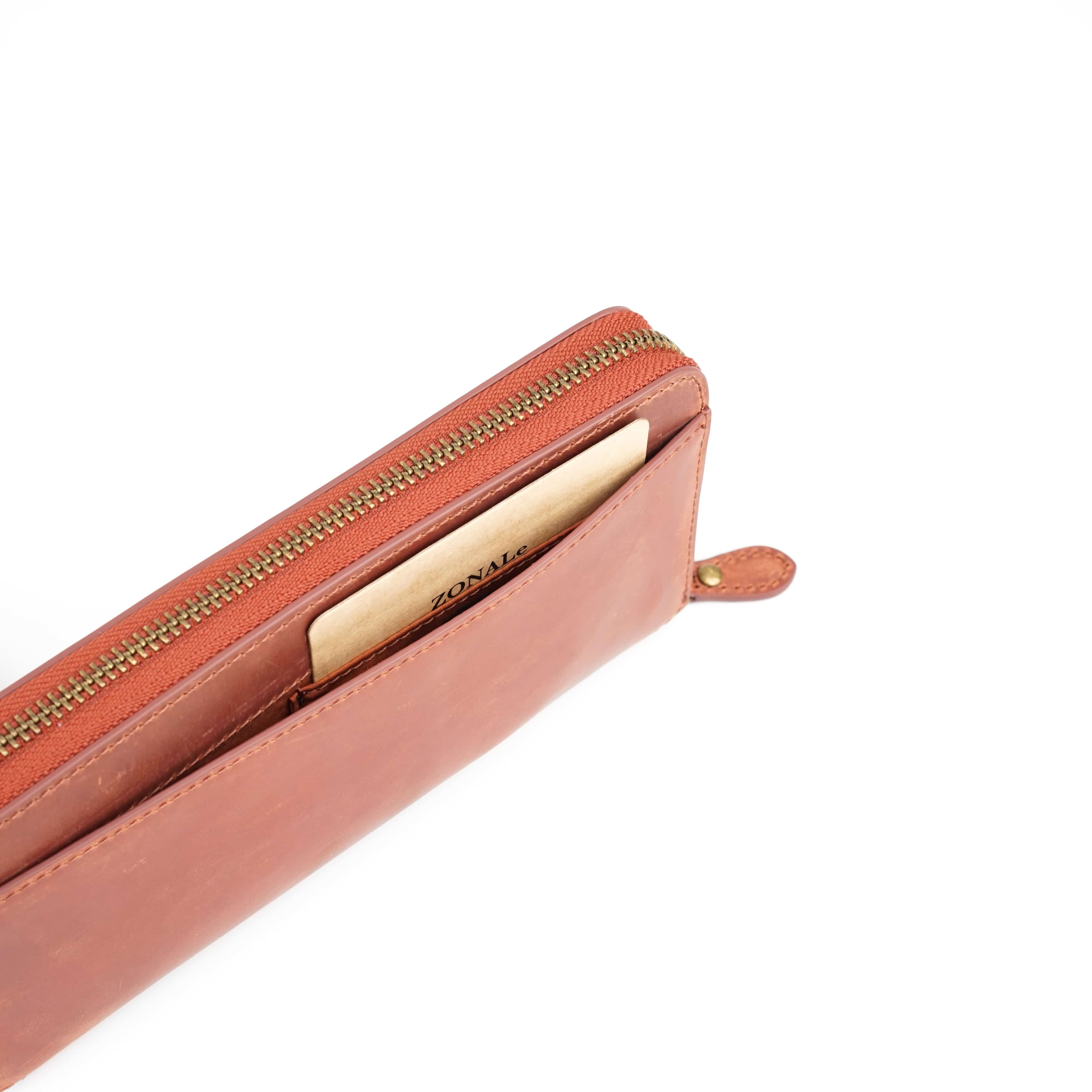 ZONALE VINTAGE ラウンドファスナー長財布 黒色　31143