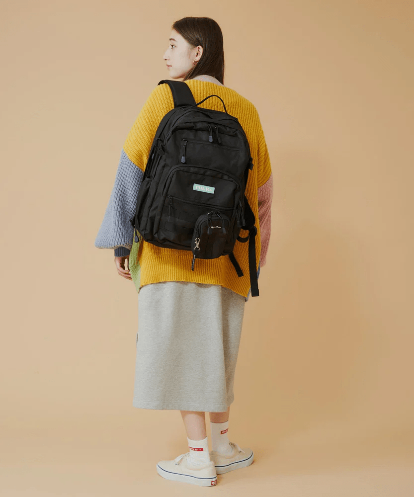 【MILKFED】　ACTIVE DOUBLE POCKET MOLLE BACKPACK  BK