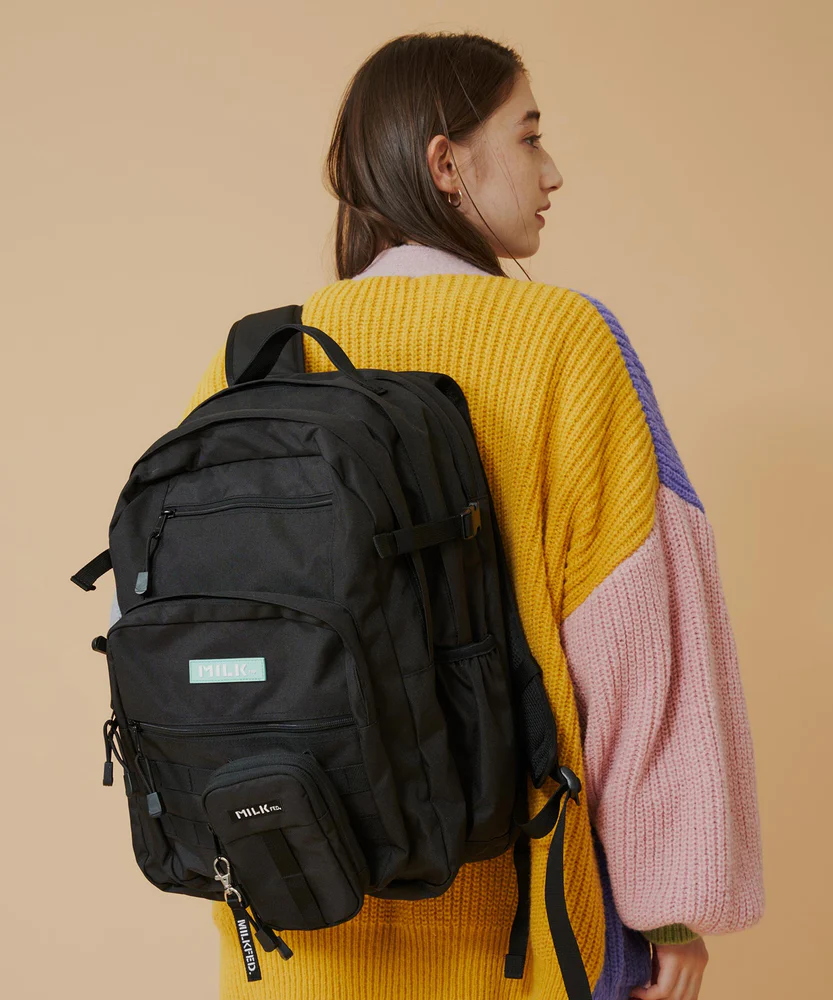 MILKFED】 ACTIVE DOUBLE POCKET MOLLE BACKPACK PK｜ イル｜調布PARCO