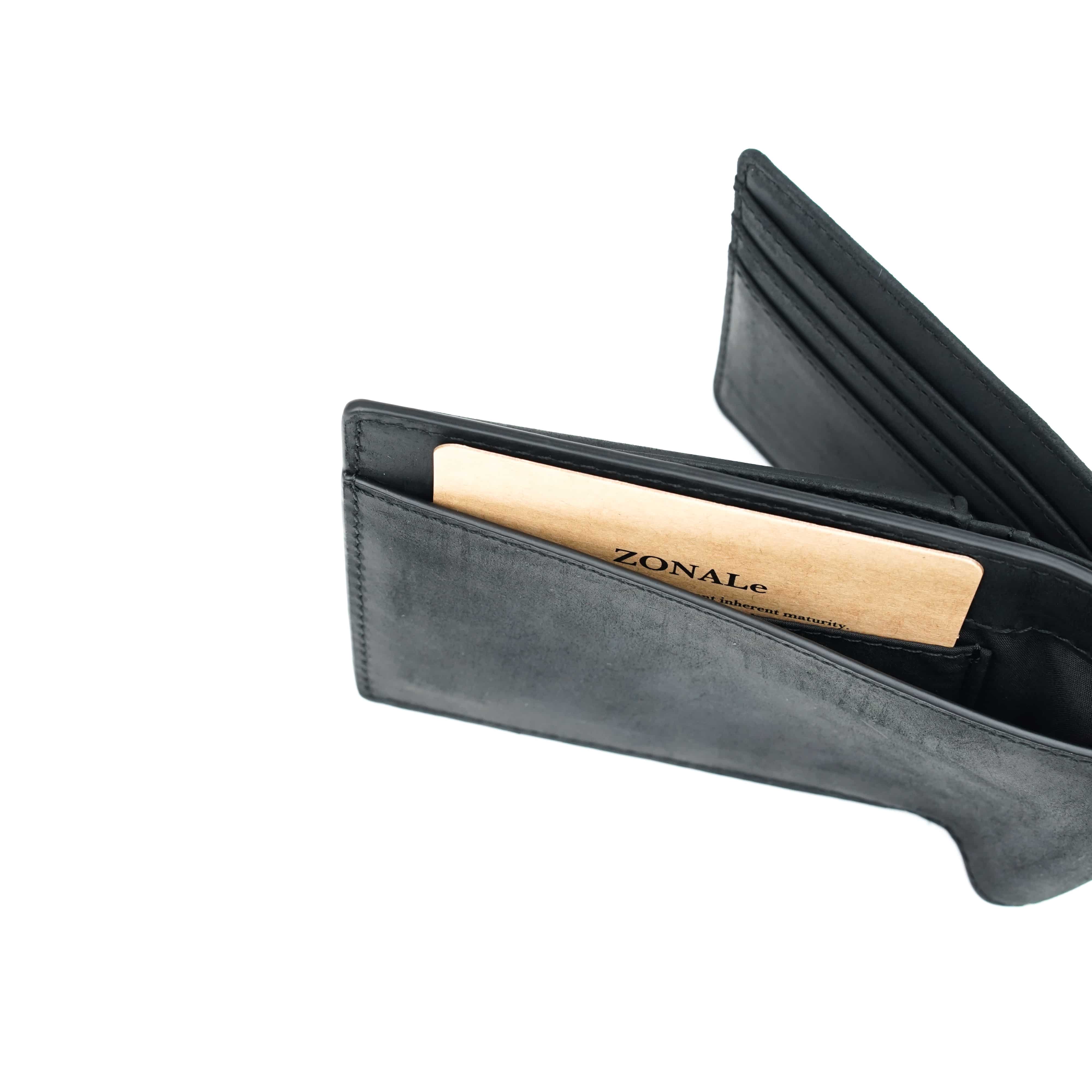 ZONALE VINTAGE 二つ折り財布 黒色　31141