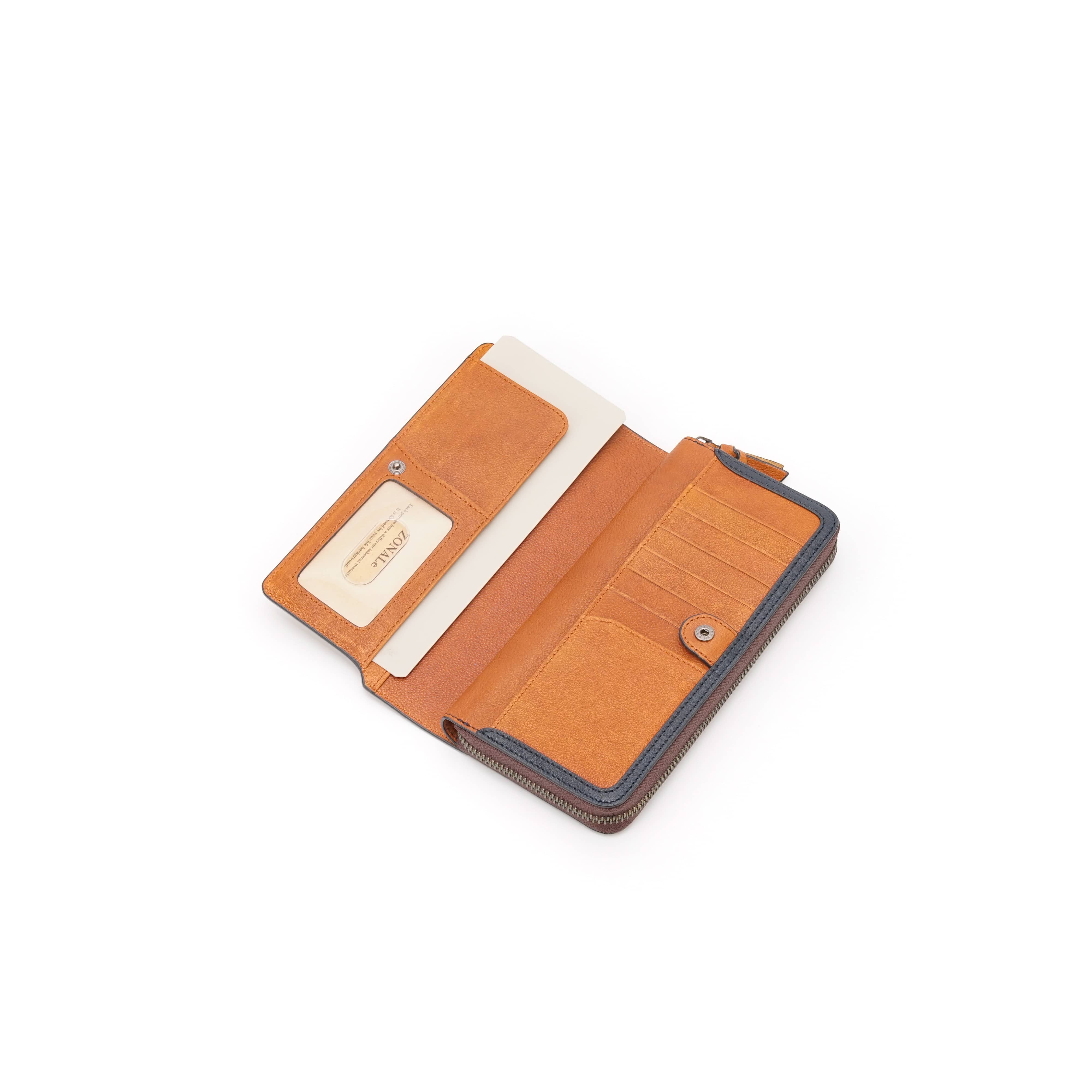 【ZONALE ORLO ラウンドファスナー長財布】 ブラウン31224