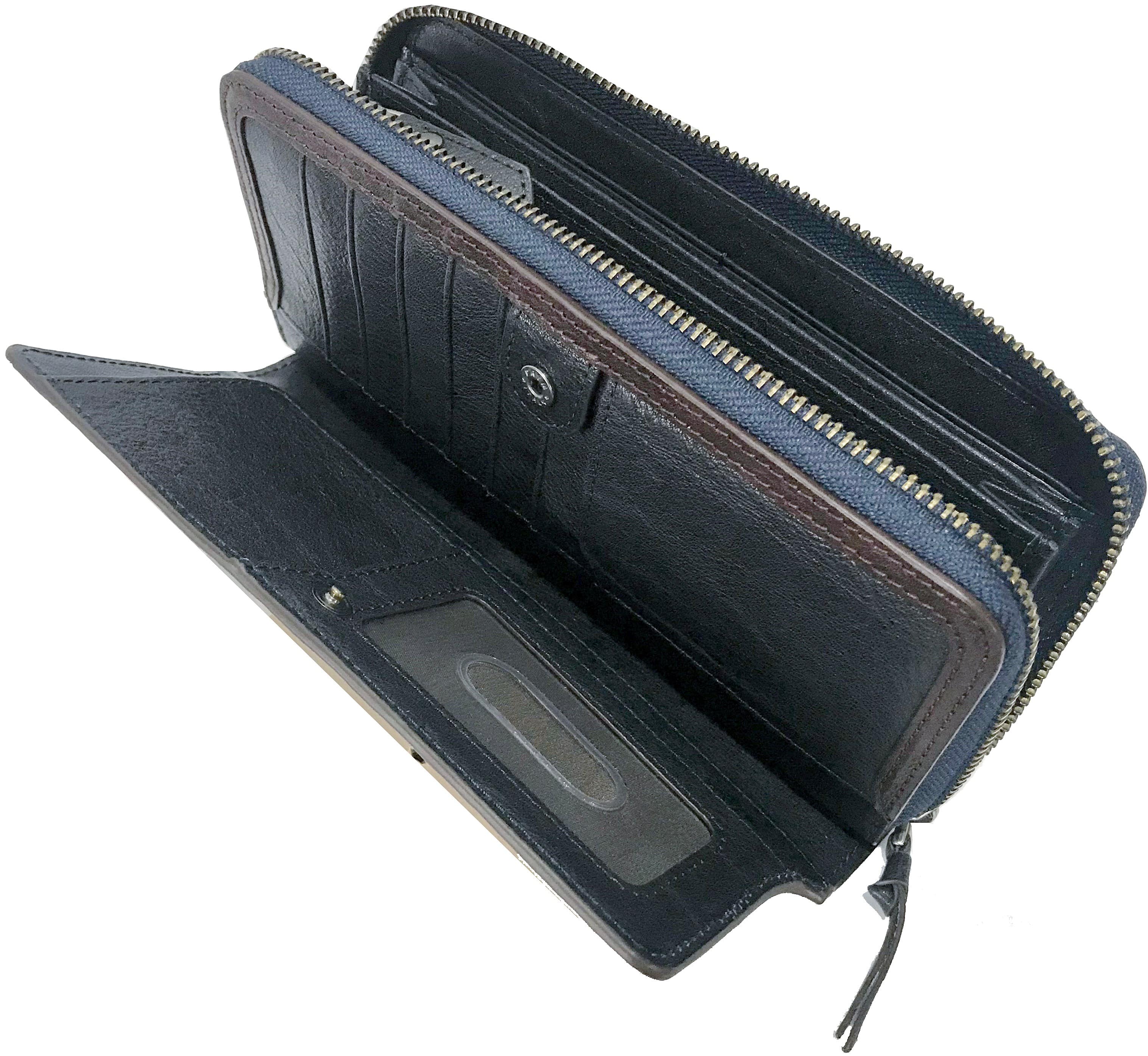 【ZONALE ORLO ラウンドファスナー長財布】 ネイビー31224