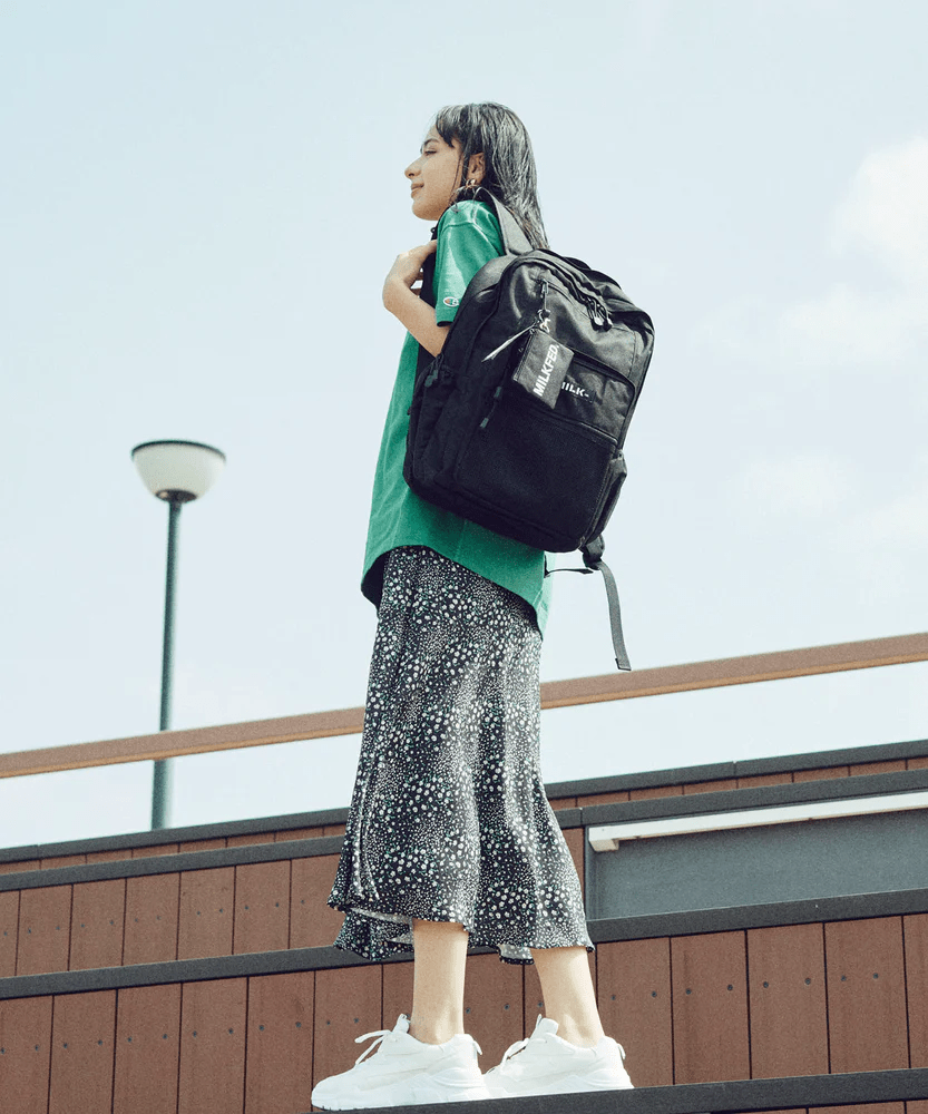 【MILK FED】W ZIP BACKPACK ［定番］BK