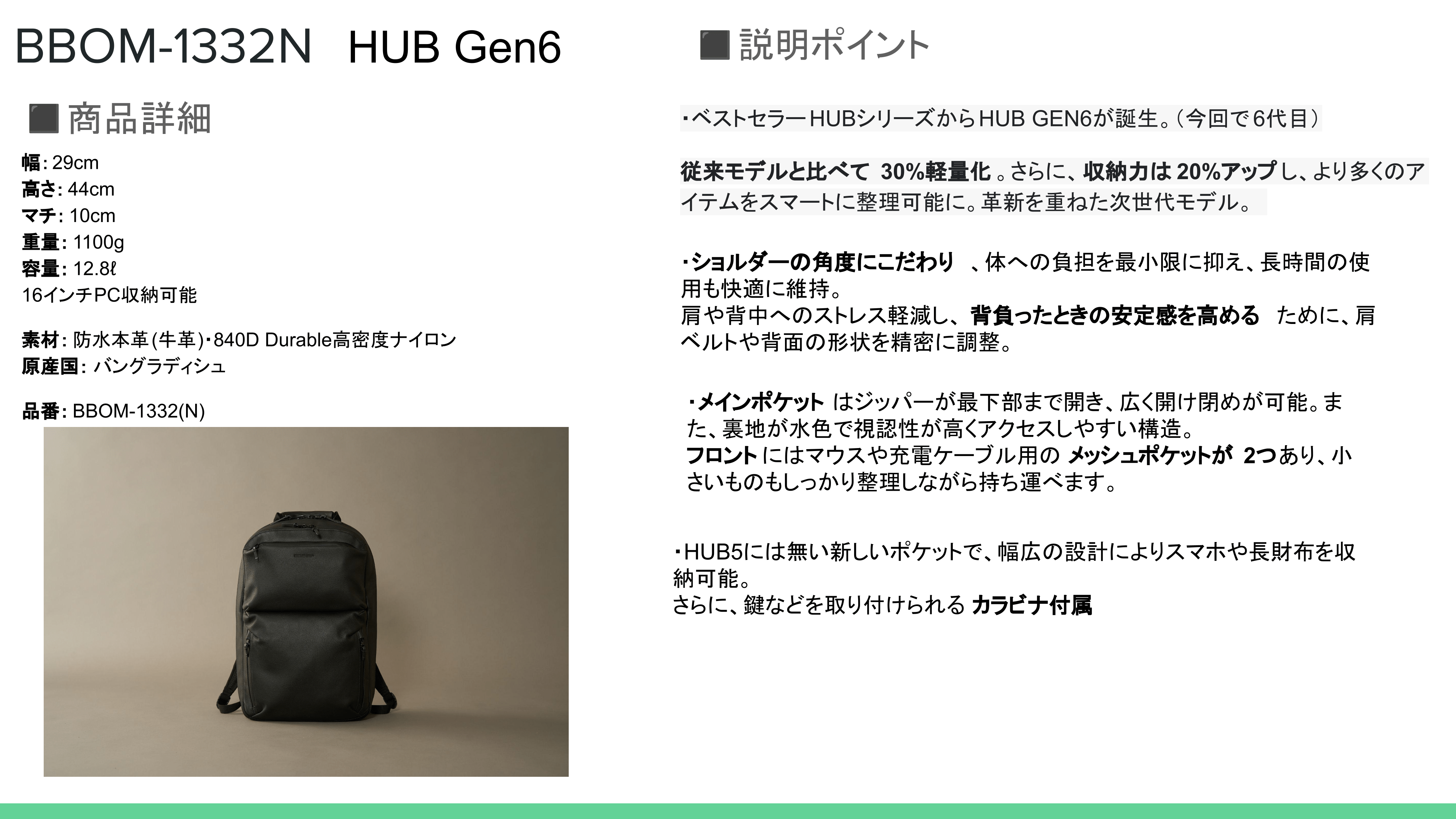 BRSKI AND SUPPLY ブロスキ―＆サプライ　 HUB Gen6ナイロン