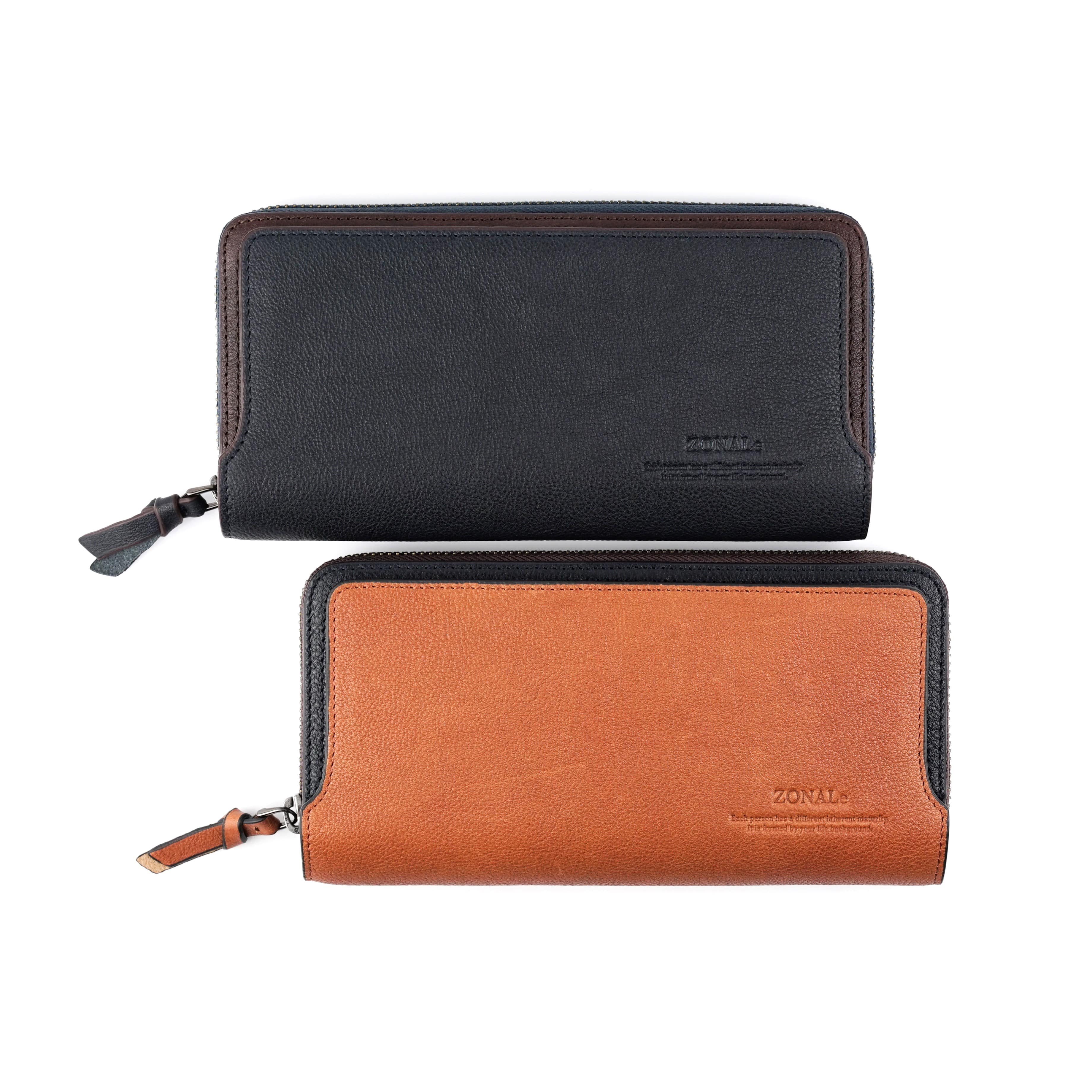 【ZONALE ORLO ラウンドファスナー長財布】 ネイビー31224