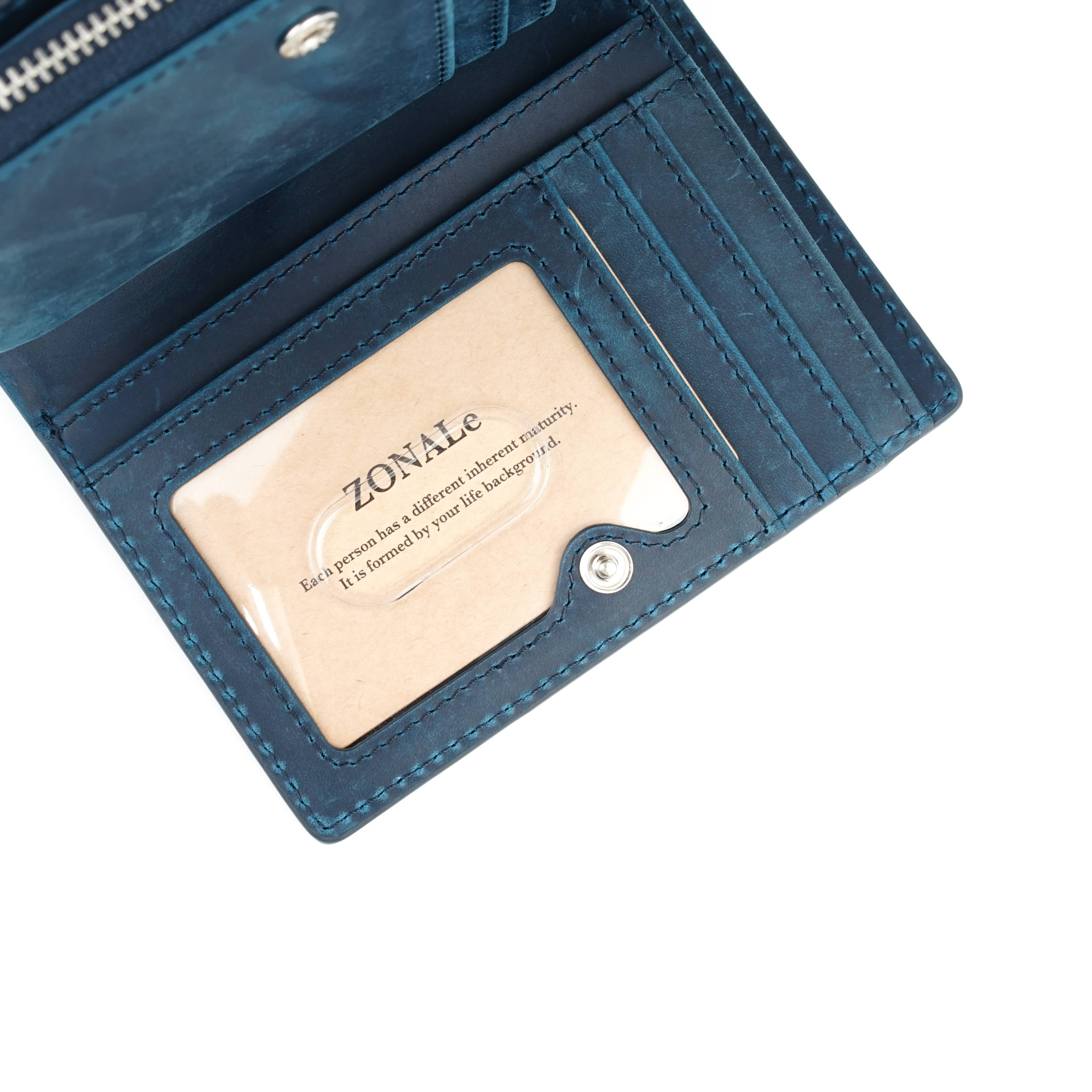 ZONALE VINTAGE 縦型二つ折り 黒色　31142