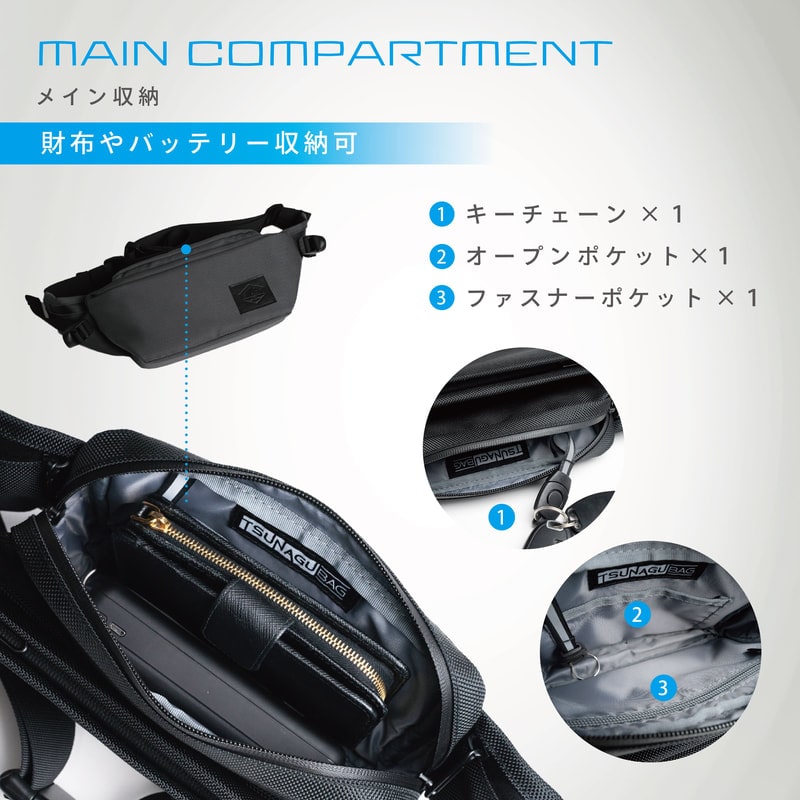 【SIMCLEAR】TSUNAGU BAG　RUNNER2.0 　BK