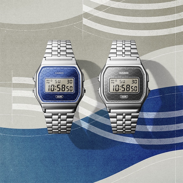 CASIO カシオ コレクション 青海波（せいがいは）白銀 A159WEVJ-7JR デジタル クォーツ ユニセックス