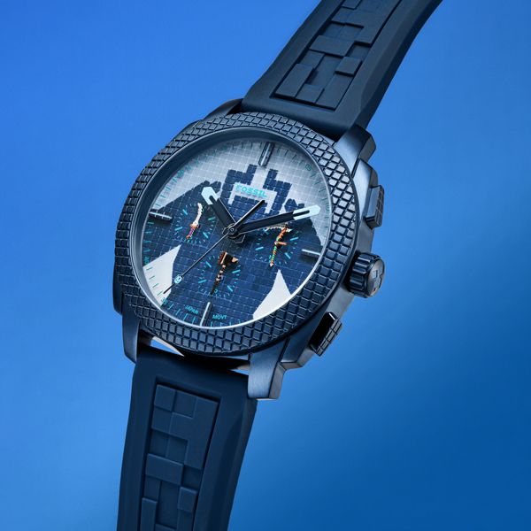 【Fossil】 フォッシル LE1253 Minecraft マインクラフト クォーツ メンズ　ブルー