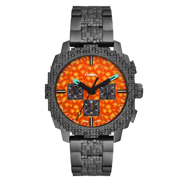 【Fossil】 フォッシル LE1251 Minecraft マインクラフト クォーツ メンズ　オレンジ